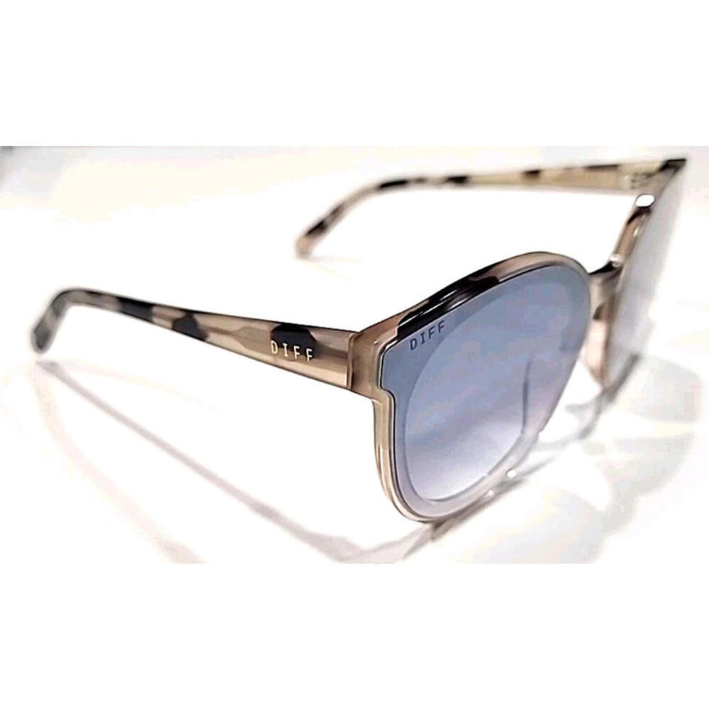 Diff Gemma Gray Tortoise Oversized Round Sunglass… - image 1